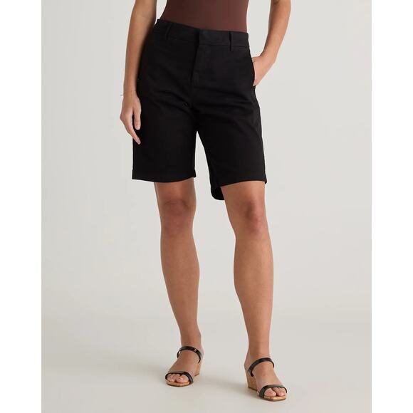 Quince Organic Stretch Cotton Chino Bermuda Short Black Size 12 NWT - Picture 4 of 16
